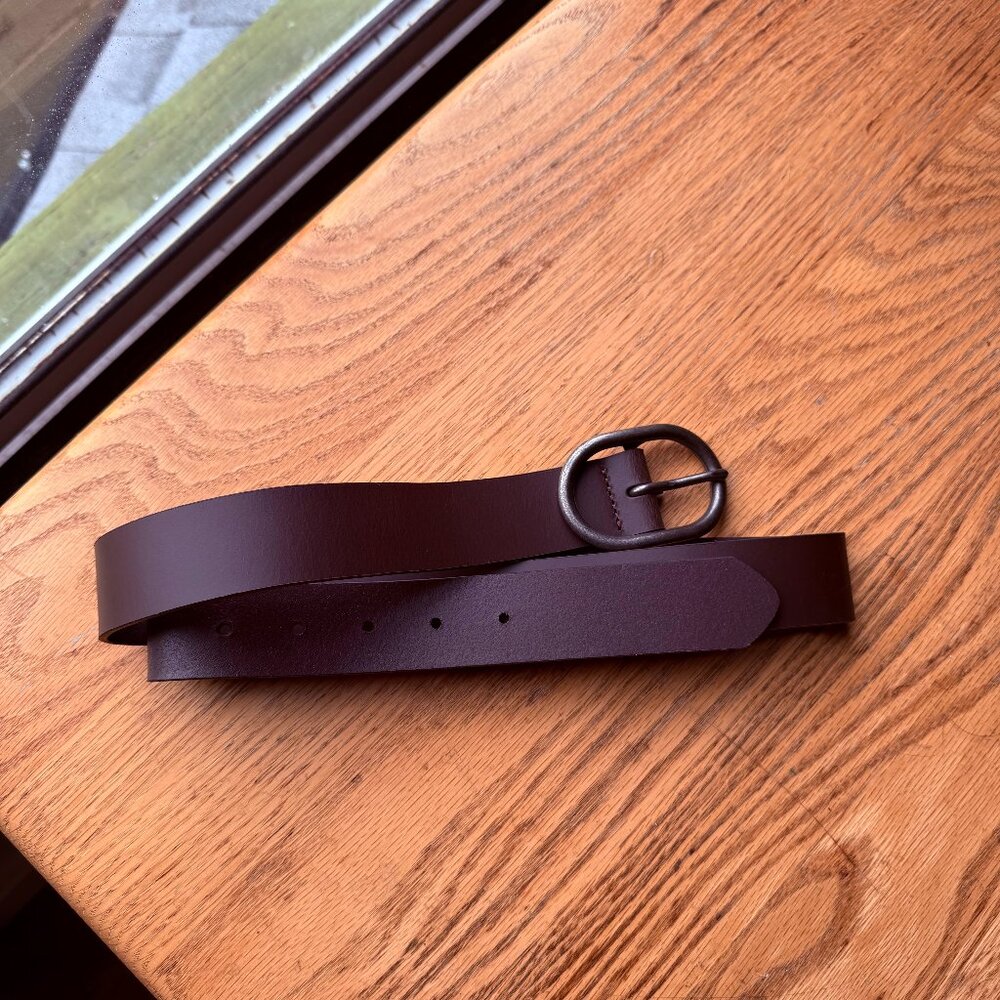 Genuine Brown Leather Belt – Size 90 / 36